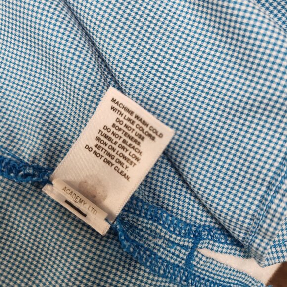 Magellan Outdoors Men's Size Large Turquoise Blue Plaid Relaxed Fishing Shirt - Picture 4 of 11